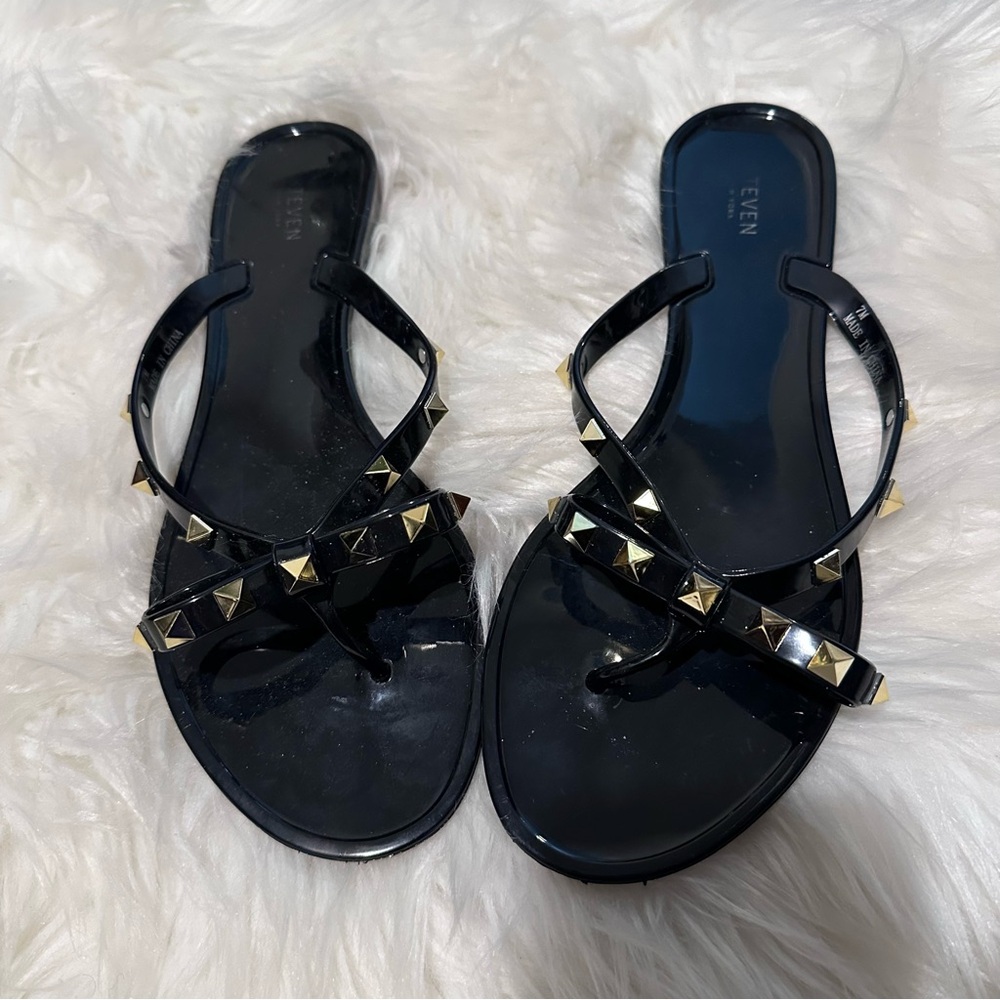 Black gold Studded jelly Women's Sandals
